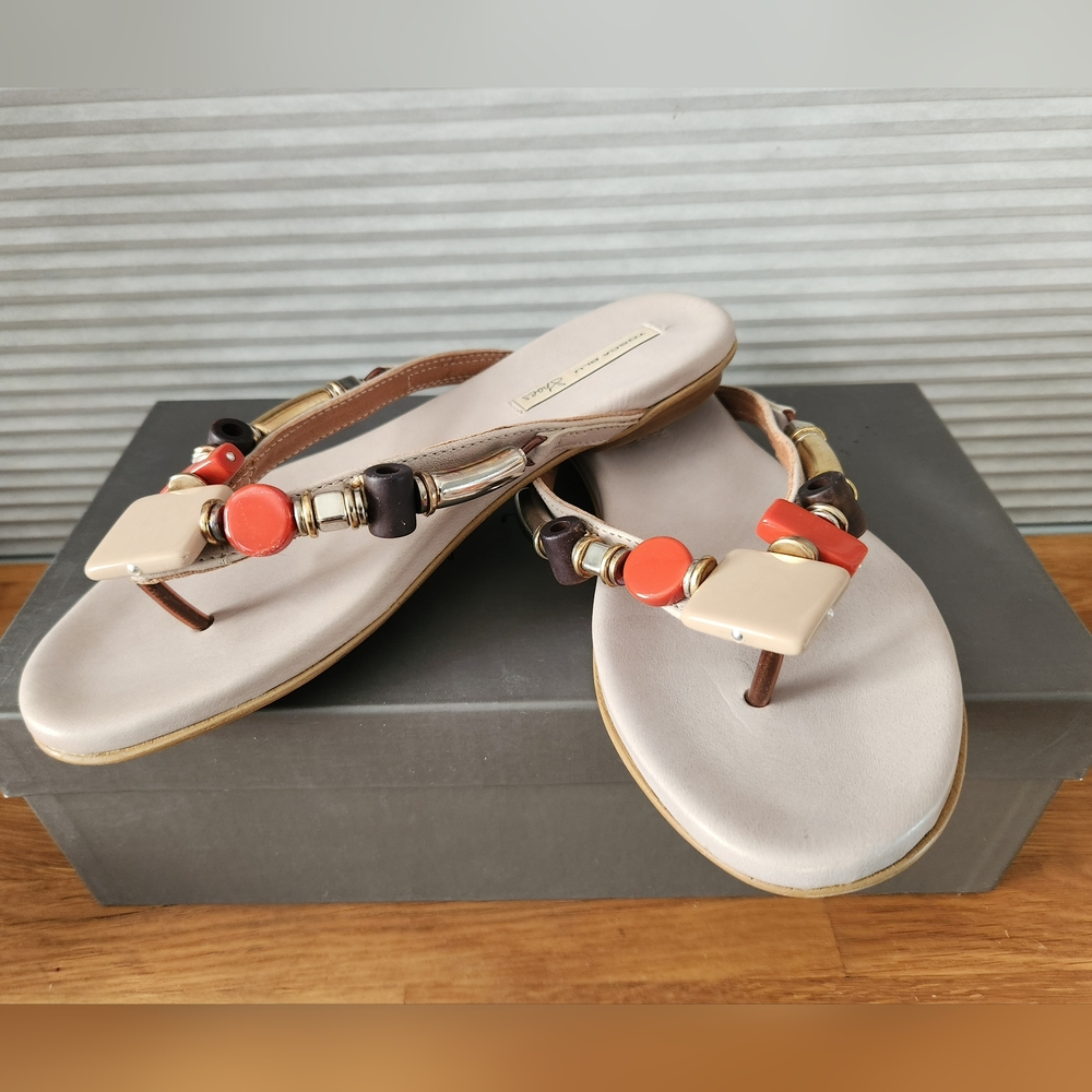 TOSCA BLU LEATHER EMBELISHED SANDALS 6.5 - Picture 2 of 10